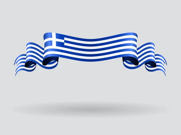 Drapeau grec ondulé. Illustration vectorielle . — Image vectorielle