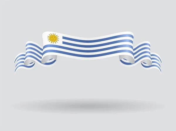 Uruguaylı dalgalı bayrak. Vektör çizim. — Stok Vektör