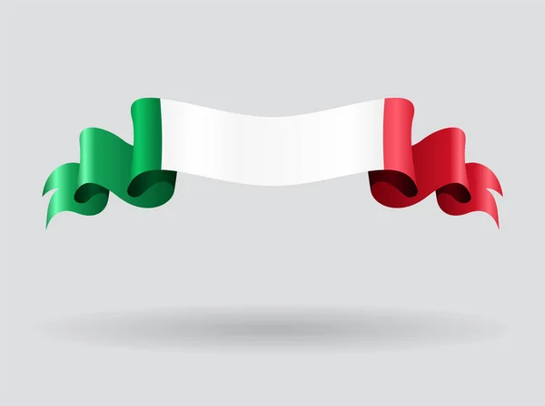 Bandera ondulada italiana. Ilustración vectorial . — Vector de stock