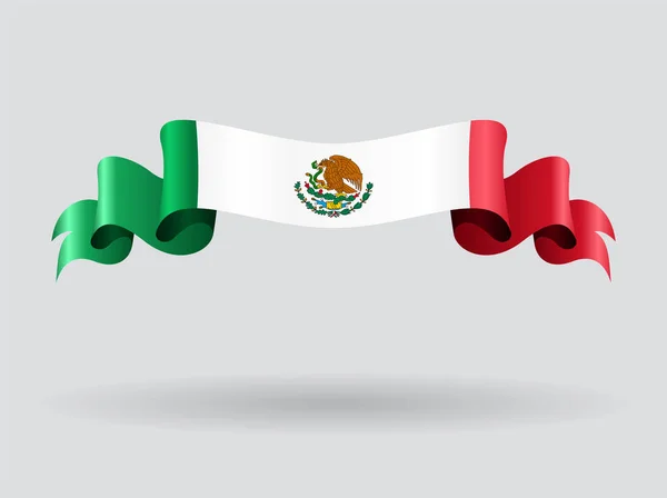 Bandiera sventolata messicana. Illustrazione vettoriale . — Vettoriale Stock