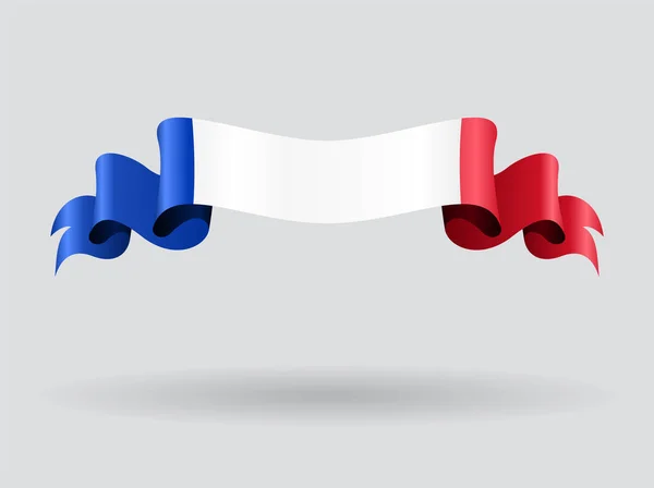 Franska vågiga flaggan. Vektor illustration. — Stock vektor