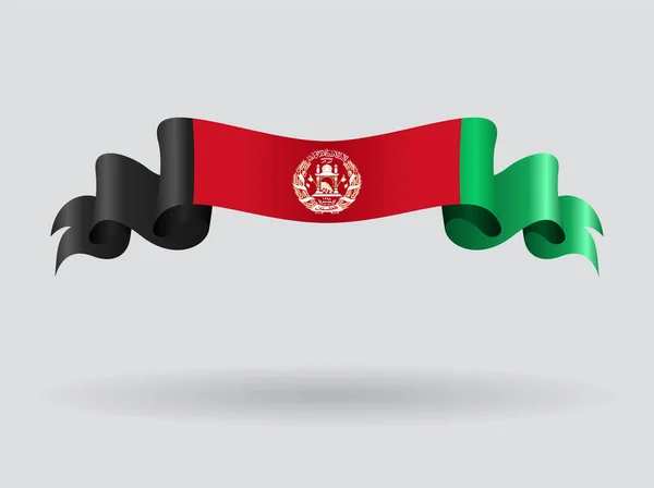 Afghanistan wavy flag. Vektorillustration. — Stock vektor