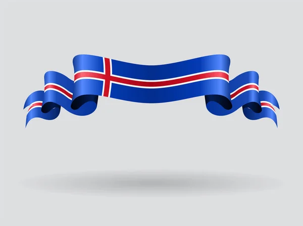 Bandiera sventolata islandese. Illustrazione vettoriale . — Vettoriale Stock