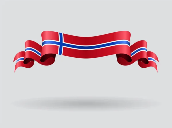 Bandeira ondulada norueguesa. Ilustração vetorial . — Vetor de Stock