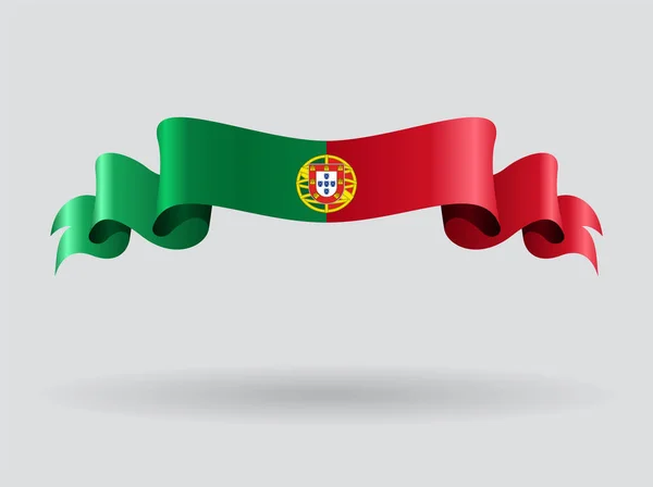 Portugalská vlajka vlnité. Vektorové ilustrace. — Stockový vektor