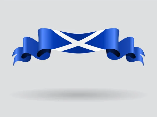 Scottish wavy flag. Vector illustration. — Stock Vector