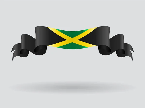 Jamaican wavy flag. Vector illustration. — Stock Vector