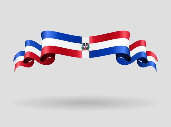 República Dominicana bandeira ondulada. Ilustração vetorial . — Vetor de Stock