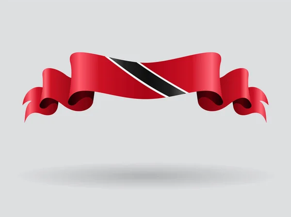 Trinidad und Tobago wellenförmige Flagge. Vektorillustration. — Stockvektor