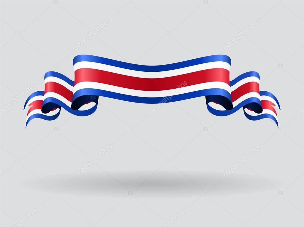 Bandera ondulada de Costa Rica. Ilustración vectorial . Stock Vector by ...