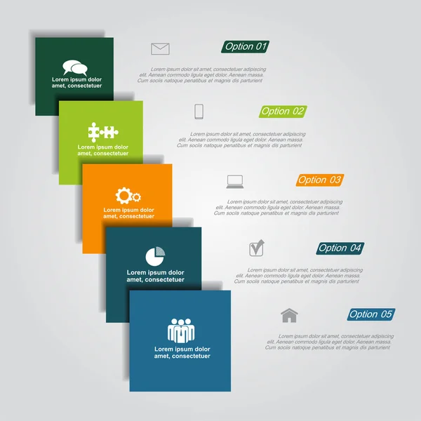 Infographic tervezősablon elemek és ikonok. Vektor — Stock Vector