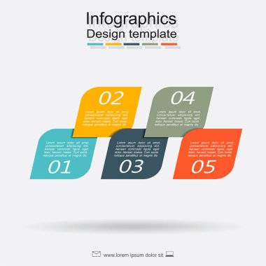Infographic tasarım şablonu öğeler ve simgeler. Vektör.