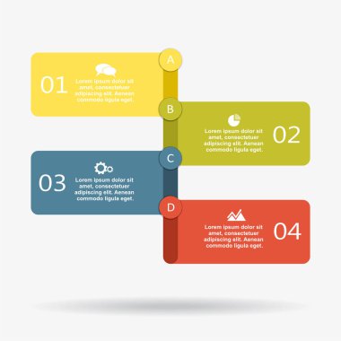 Infographic tasarım şablonu öğeler ve simgeler. Vektör.