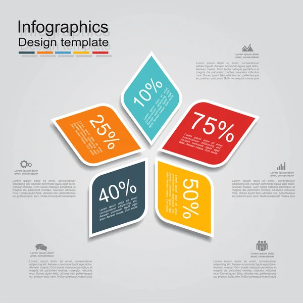 Templat desain infografis dengan elemen dan ikon. Vektor . - Stok Vektor