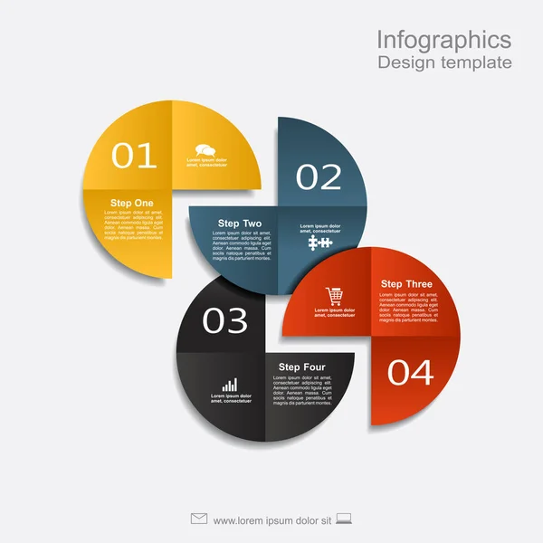 Infographic formgivningsmall med element och ikoner. Vektor. — Stock vektor