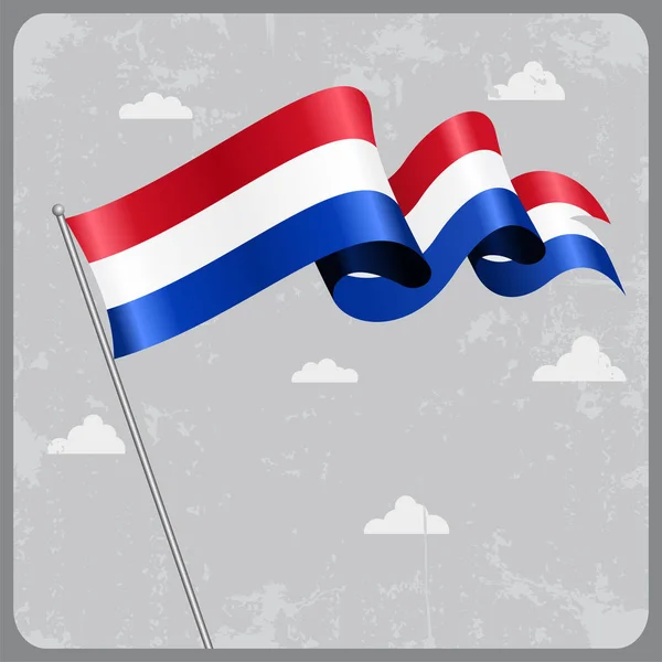 Nederlandse golvende vlag. Vectorillustratie. — Stockvector