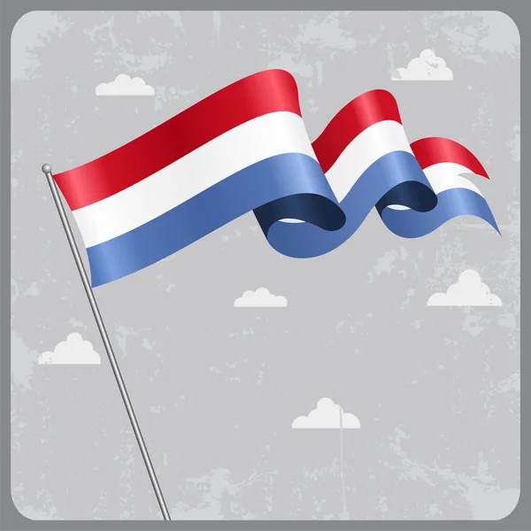 Luxembourg wavy flag. Vector illustration. — Stock Vector