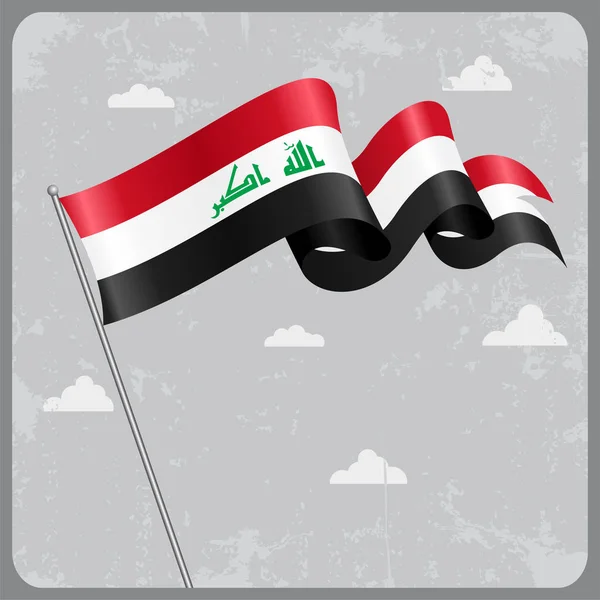 波浪的伊拉克国旗。矢量图. — 图库矢量图片