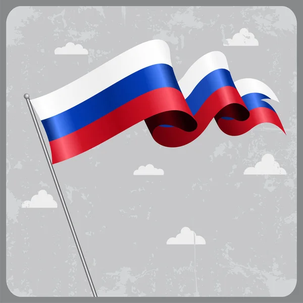 Russische golvende vlag. Vectorillustratie. — Stockvector