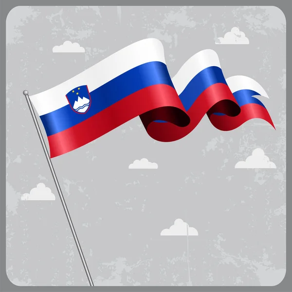 Sloveense golvende vlag. Vectorillustratie. — Stockvector