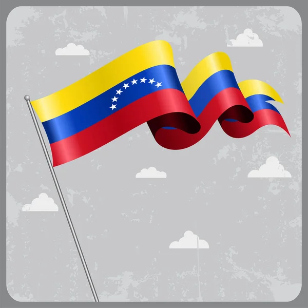 Bandera ondulada venezolana. Ilustración vectorial . — Vector de stock