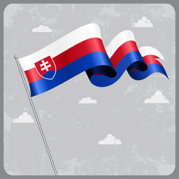 Slovakiska wavy flag. Vektorillustration. — Stock vektor