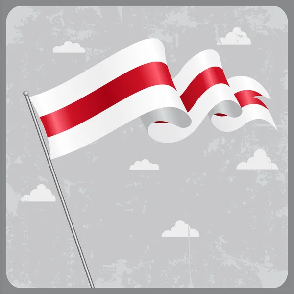 Vlnité vlajka Běloruska. Vektorové ilustrace. — Stockový vektor