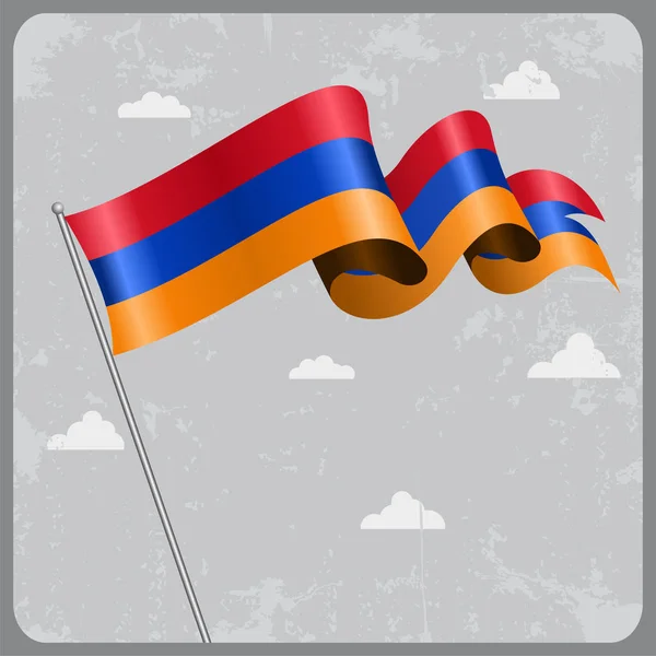 Bandera ondulada armenia. Ilustración vectorial . — Archivo Imágenes Vectoriales