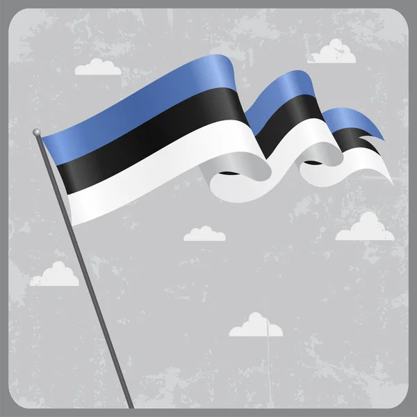 エストニアの波状フラグ。ベクトル図. — ストックベクタ