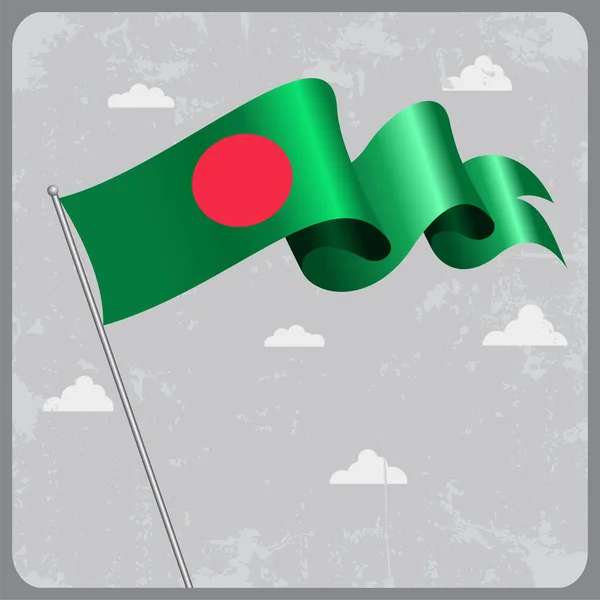 Bangladesh vågiga flagga. Vektor illustration. — Stock vektor