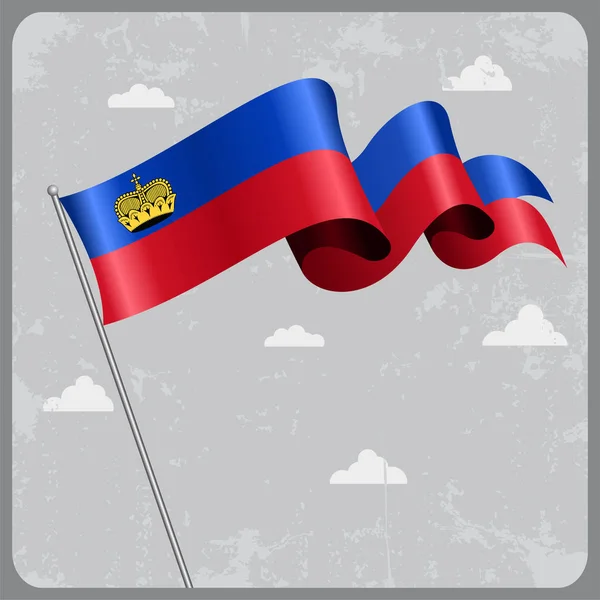 Liechtenstein wavy flag. Vector illustration. — Stock Vector