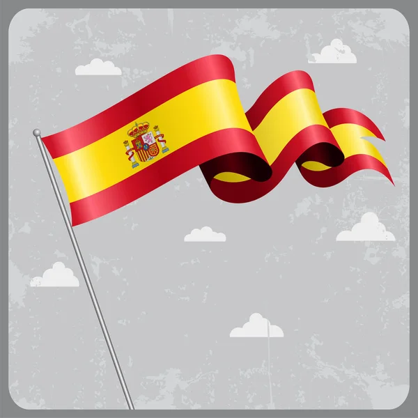 西班牙的波浪国旗。矢量图. — 图库矢量图片