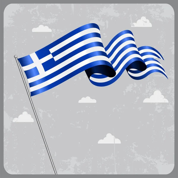 希腊的波浪国旗。矢量图. — 图库矢量图片