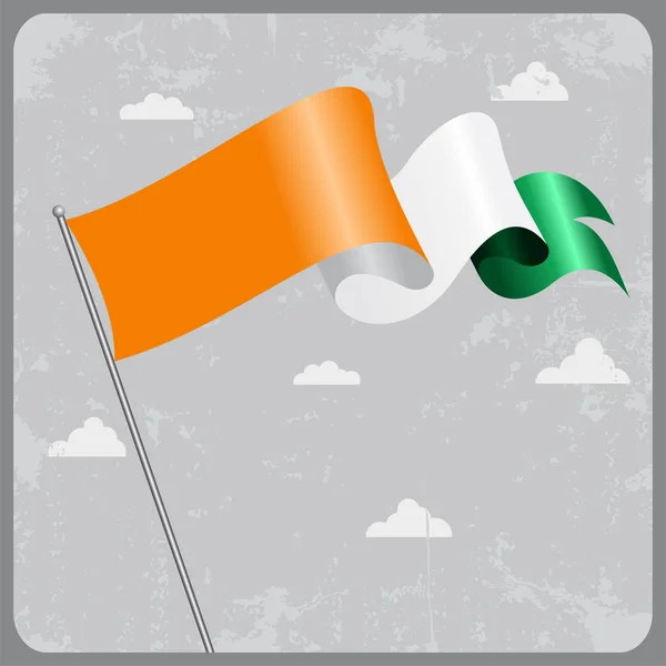 Cote d Ivoire wavy flag. Vektorillustration. — Stock vektor