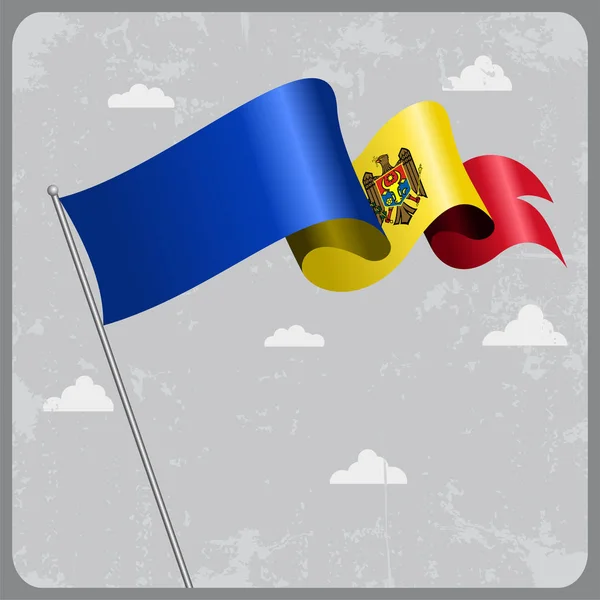 Moldovan wavy flag. Vector illustration. — Stock Vector