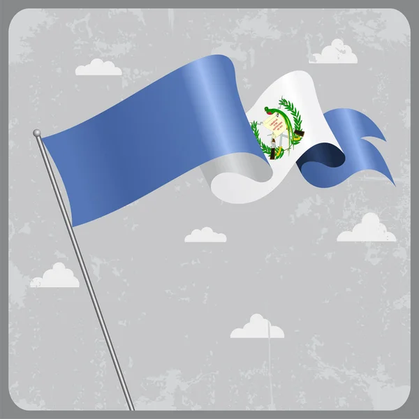 Bandera ondulada guatemalteca. Ilustración vectorial . — Archivo Imágenes Vectoriales