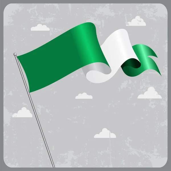 尼日利亚的波浪旗。矢量图. — 图库矢量图片