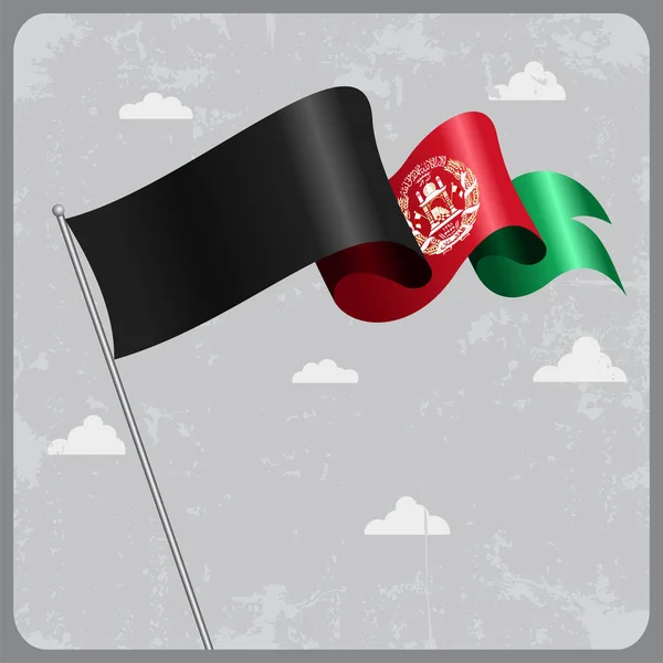 Bandera ondulada de Afganistán. Ilustración vectorial . — Vector de stock