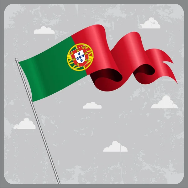Bandeira ondulada portuguesa. Ilustração vetorial . —  Vetores de Stock