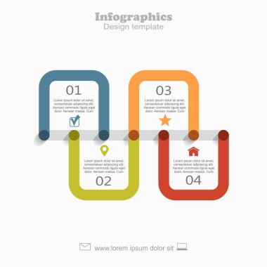 Infographic rapor şablonu veri için bir yer. Vektör çizim.