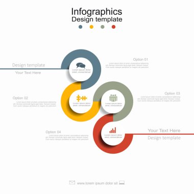 Infographic tasarım şablonu ile yer için senin veri. Vektör.