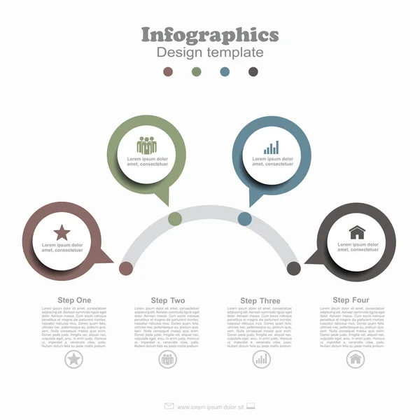 Modelo de design de infográfico com lugar para seus dados. Vetor . — Vetor de Stock