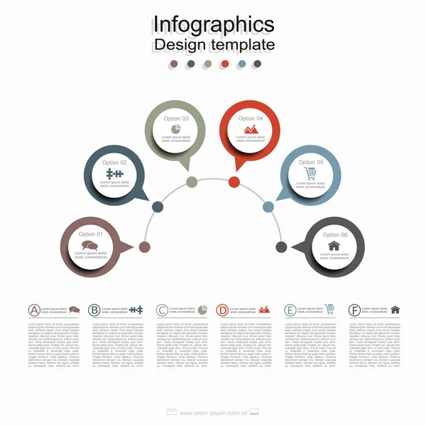 Infographic tasarım şablonu ile yer için senin veri. Vektör. — Stok Vektör