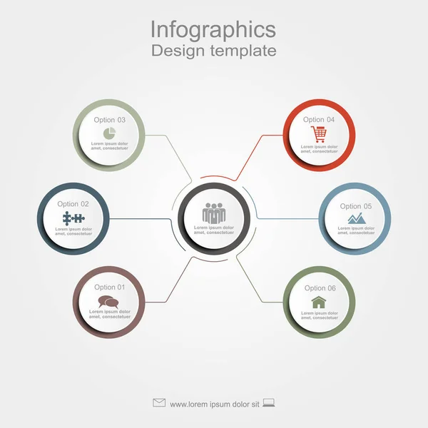 Infografische Design-Vorlage mit Platz für Ihre Daten. Vektor. — Stockvektor