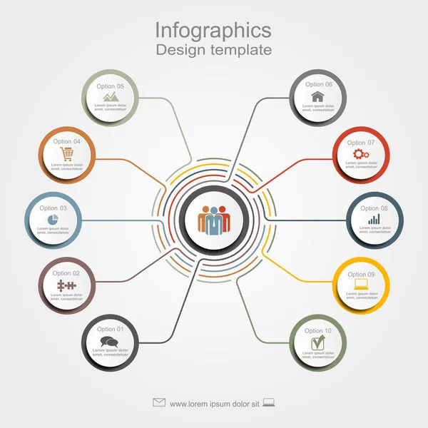 Modèle de conception infographique avec place pour vos données. Vecteur . — Image vectorielle