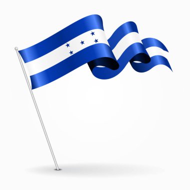 Honduras PIN dalgalı bayrak. Vektör çizim.