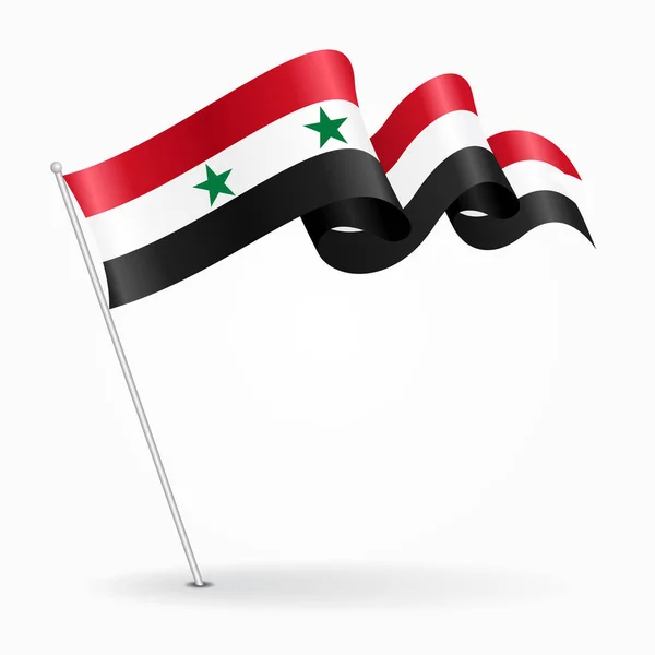 Épinglette syrienne drapeau ondulé. Illustration vectorielle . — Image vectorielle