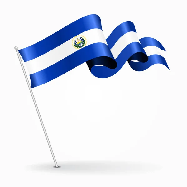 El Salvador pin wavy flag. Vector illustration. — Stock Vector