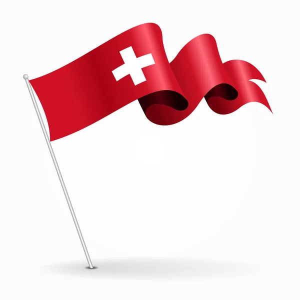 Drapeau ondulé suisse. Illustration vectorielle . — Image vectorielle
