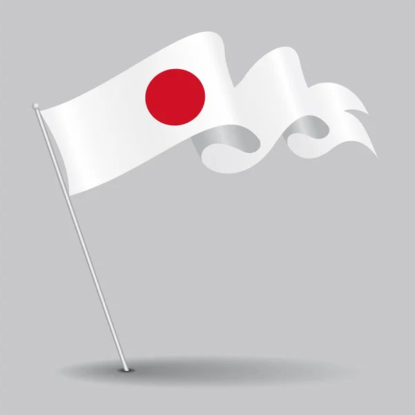 Bandera ondulada de pin japonés. Ilustración vectorial . — Vector de stock